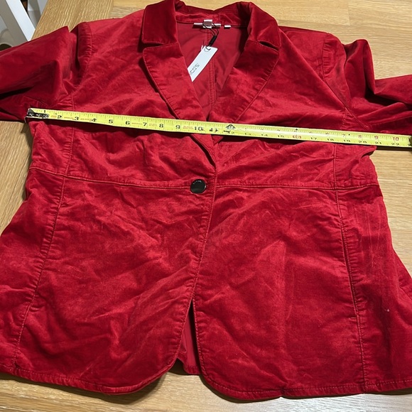 Chico’s Elegant Red velvet Women's Jacket size 2.5 or XL NEW - Picture 11 of 14